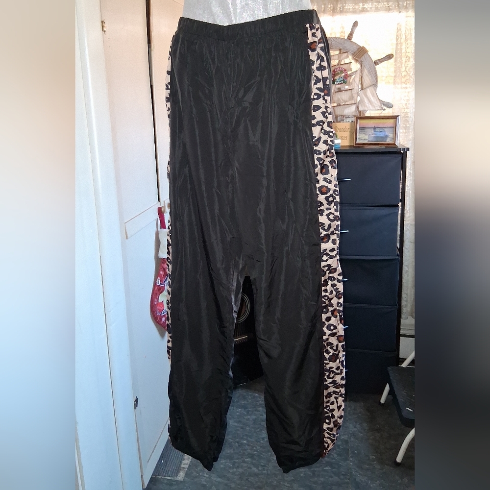 Main Strip Black and Leopard Print Joggers